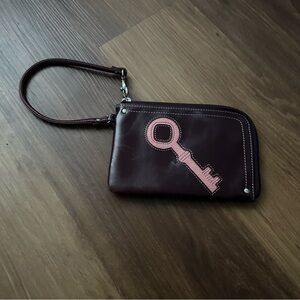 Y2K Fossil Genuine Leather Key Wristlet Wallet